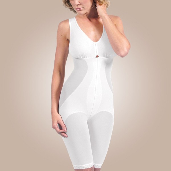 Above-Knee High-Back Girdle with Bra, Non-Zippered