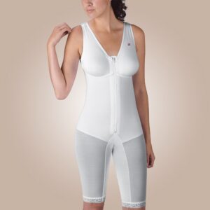 Above-Knee Molded Buttocks High-Back Girdle with Bra, Zippered - Stage 1