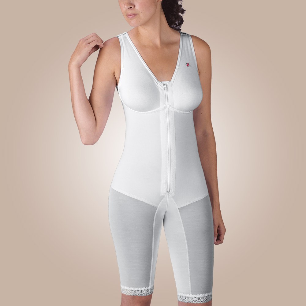 Above-Knee Molded Buttocks High-Back Girdle with Bra, Zippered